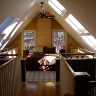 Master Bedroom in Loft with Large Timbers